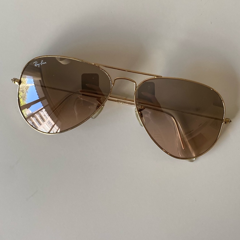 Ray Ban Aviator Large Metal Gradient Gold & pink